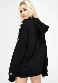 Tripp NYC Pullover Grommet Hoodie Tops 9 Tripp NYC Pullover Grommet Hoodie Tops