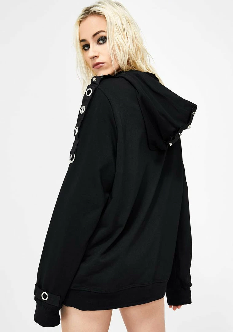 Tripp NYC Pullover Grommet Hoodie Tops 6 Tripp NYC Pullover Grommet Hoodie Tops