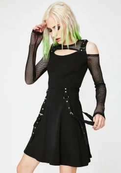 Tripp NYC Dresses Fishnet Strap Mini Dress