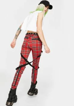 Tripp NYC Red Plaid Chaos Pants