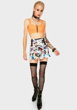 Tripp NYC Tops Neon Orange Bustier Top