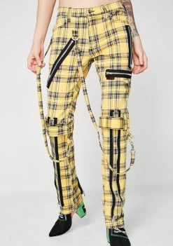 Tripp NYC Bottoms Plaid Bondage Pants