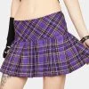Tripp NYC Woven Purple Plaid Pleated Mini Skirt Bottoms