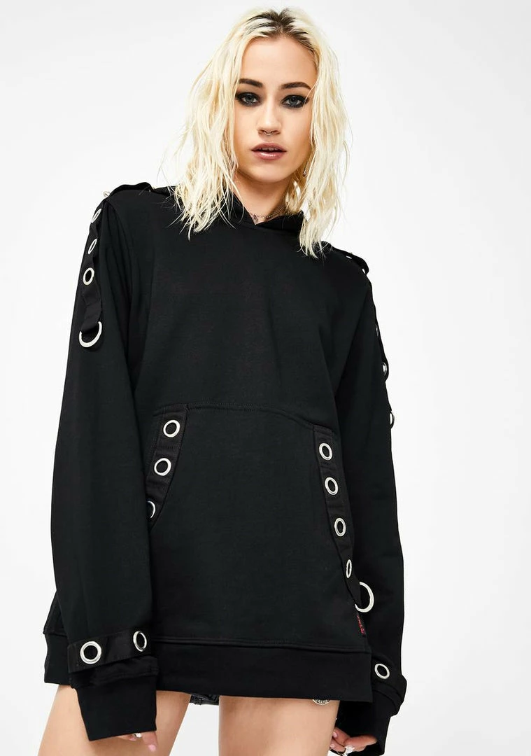 Tripp NYC Pullover Grommet Hoodie Tops 3 Tripp NYC Pullover Grommet Hoodie Tops