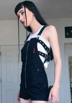 Tripp NYC Jumpsuits & Rompers Buckle Overall Shorts