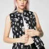 Tripp NYC Outerwear Toxic Skull Jean Jacket Vest