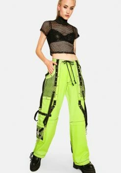 Tripp NYC Bottoms Neon Wide Leg Net Cargo Bondage Pants