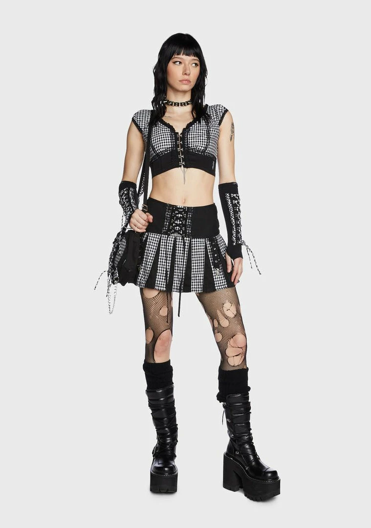 Tripp NYC Bottoms Black And White Pleated Garter Skirt 7 Tripp NYC Bottoms Black And White Pleated Garter Skirt
