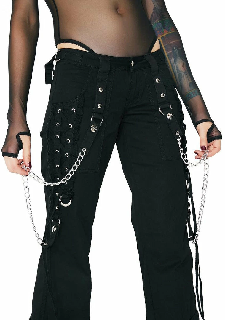 Tripp NYC Bottoms Lace-Up Chain Pants 4 Tripp NYC Bottoms Lace-Up Chain Pants