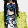 Tripp NYC Blue Plaid Piercing Face Mask Face Masks