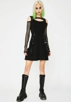 Tripp NYC Dresses Fishnet Strap Mini Dress