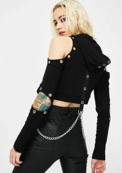 Tripp NYC Cut-Out Crop Hoodie 9 Tripp NYC Cut-Out Crop Hoodie