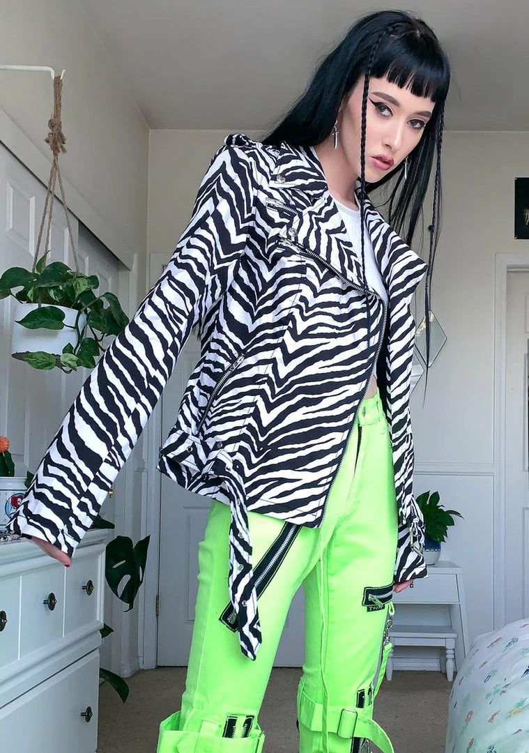 Tripp NYC Outerwear Zebra Wild Child Moto Jacket 3 Tripp NYC Outerwear Zebra Wild Child Moto Jacket