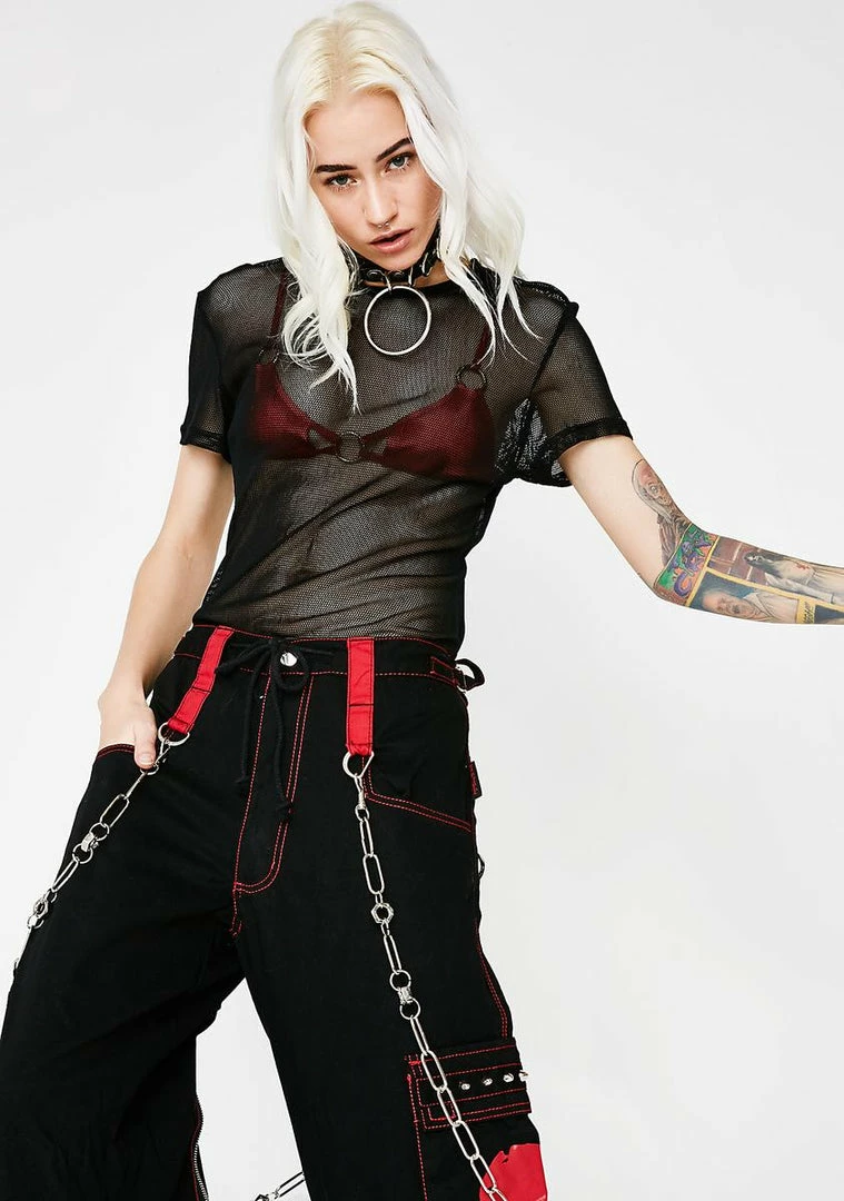 Tripp NYC Tops Dark Mesh Tee 6 Tripp NYC Tops Dark Mesh Tee