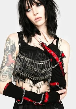 Tripp NYC Red Lace Arm Warmers Scarves & Gloves 9 Tripp NYC Red Lace Arm Warmers Scarves & Gloves