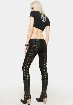 Tripp NYC Skinny Pants Medieval Lace-Up Pants