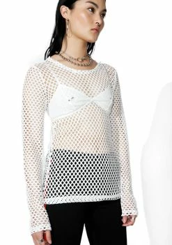 Tripp NYC Sacred Mary Q Mesh Long Sleeve Top