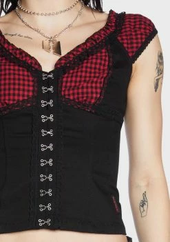 Tripp NYC Bo Peep Cap Sleeve Corset Tops