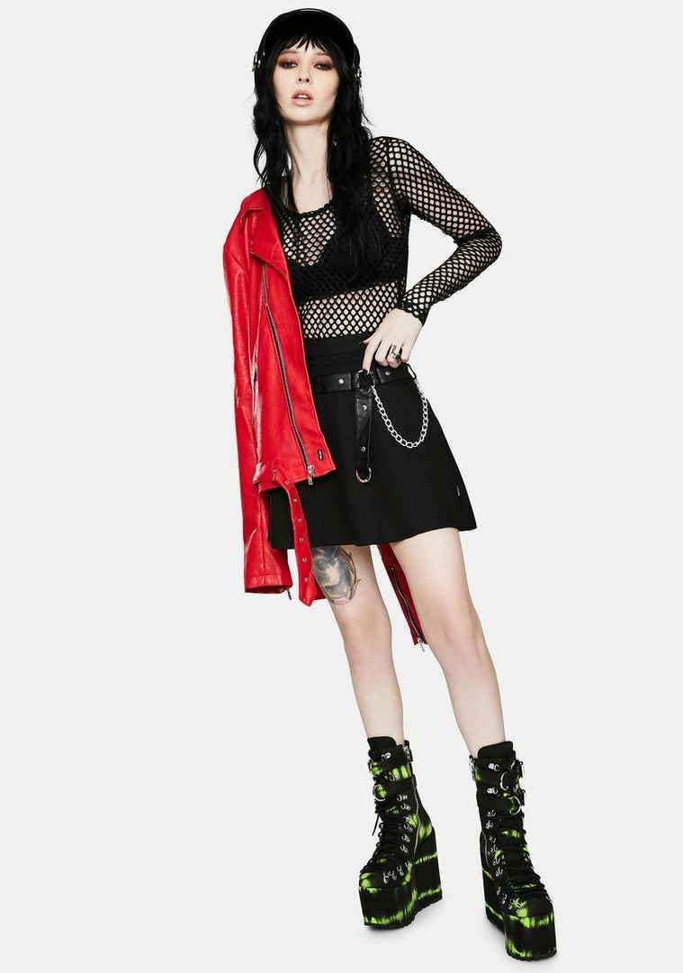 Tripp NYC Harness Strap Chain Mini Skirt Bottoms 5 Tripp NYC Harness Strap Chain Mini Skirt Bottoms