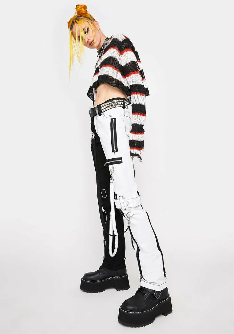 Tripp NYC Split Leg Skinny Bondage Pants Bottoms 5 Tripp NYC Split Leg Skinny Bondage Pants Bottoms