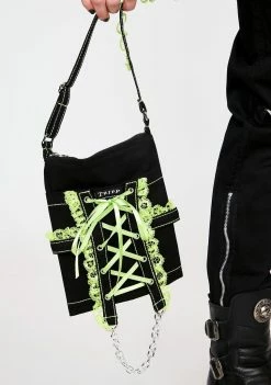 Tripp NYC Green Lace Cross Body Bag Bags & Wallets