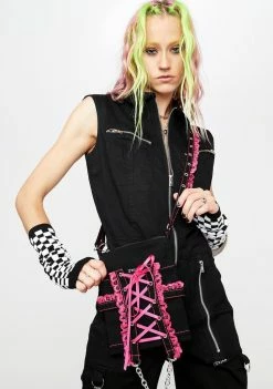 Tripp NYC Bags & Wallets Pink Lace Cross Body Bag