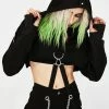 Tripp NYC Chain Strap Crop Hoodie Tops