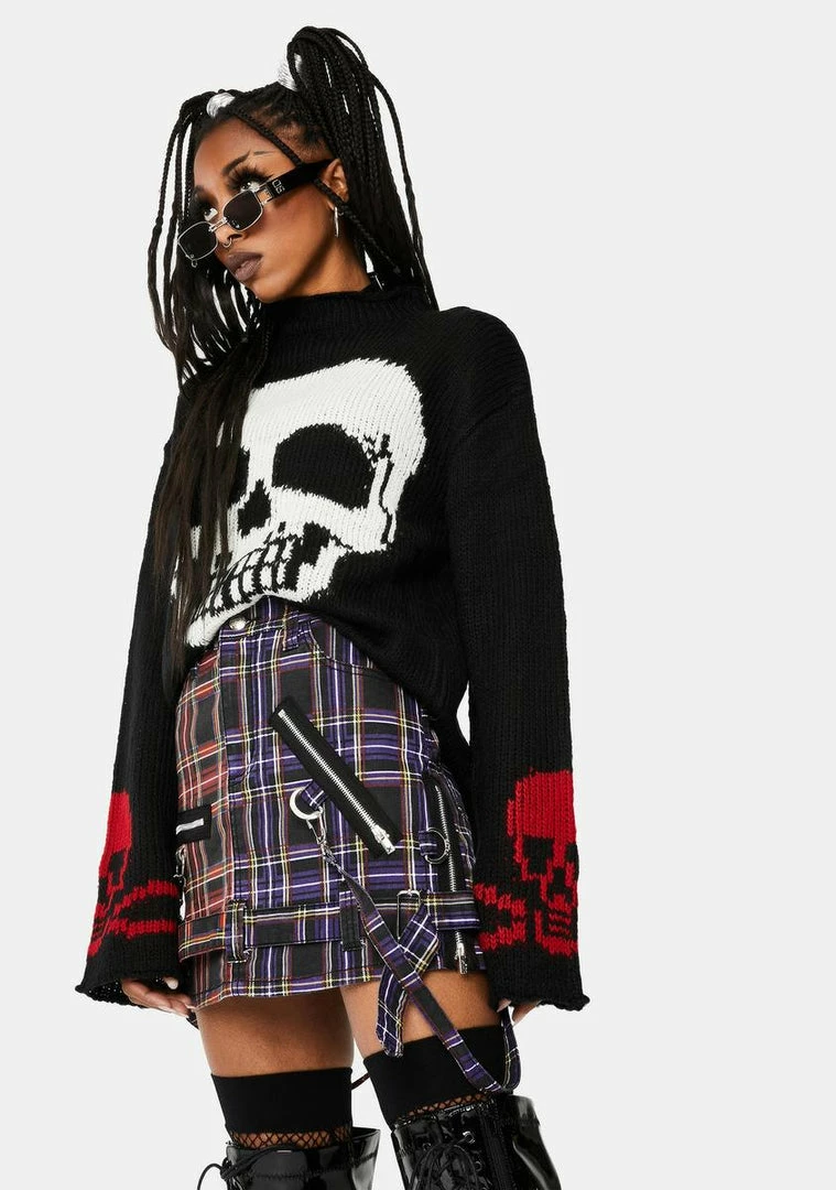 Tripp NYC Black Knit Skull Sweater 4 Tripp NYC Black Knit Skull Sweater