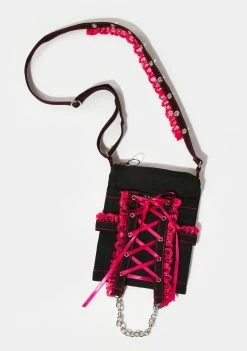Tripp NYC Bags & Wallets Pink Lace Cross Body Bag