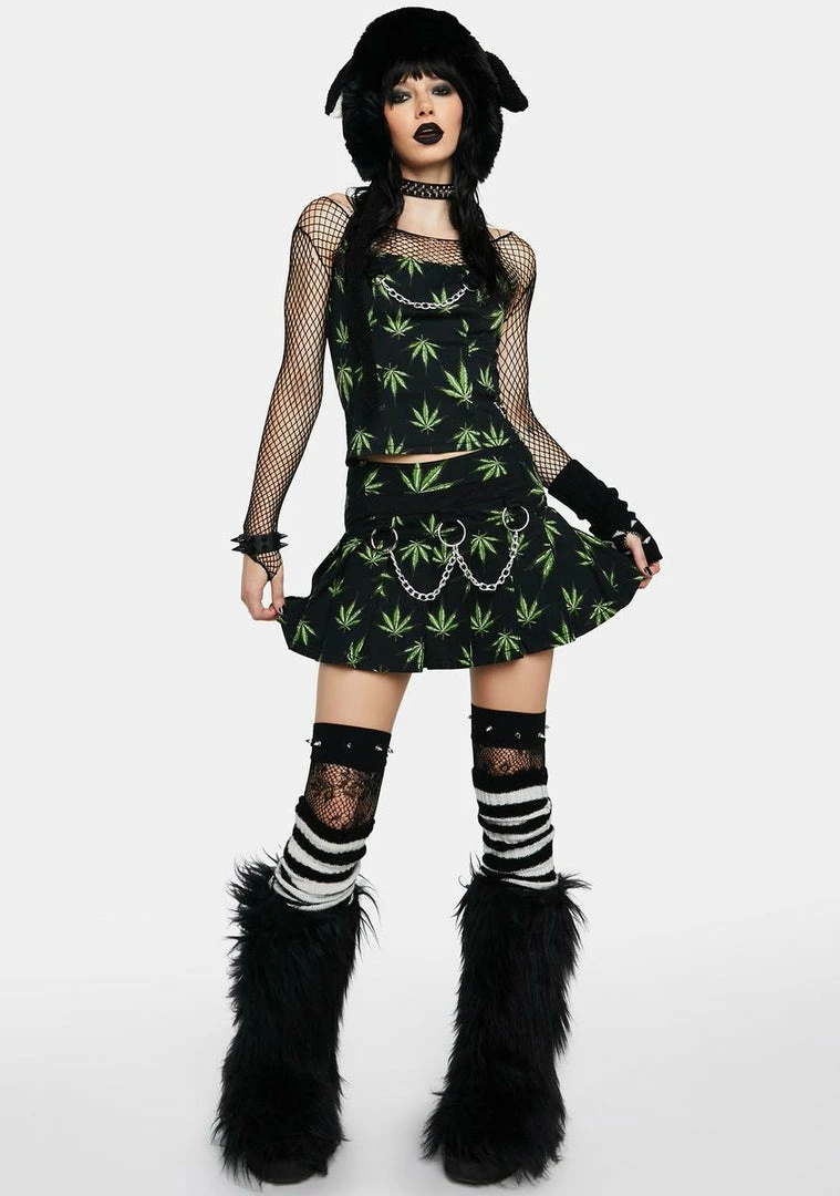 Tripp NYC Grass Mary Chain Pleated Skirt 5 Tripp NYC Grass Mary Chain Pleated Skirt