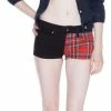 Tripp NYC Plaid Split Shorts Bottoms