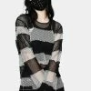 Tripp NYC Black Mega Mesh Stripe Jersey