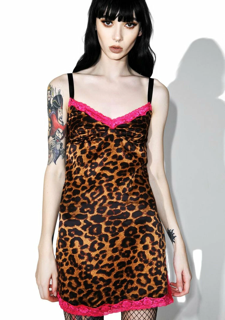 Tripp NYC Dresses Satin Leopard Slip Dress 3 Tripp NYC Dresses Satin Leopard Slip Dress