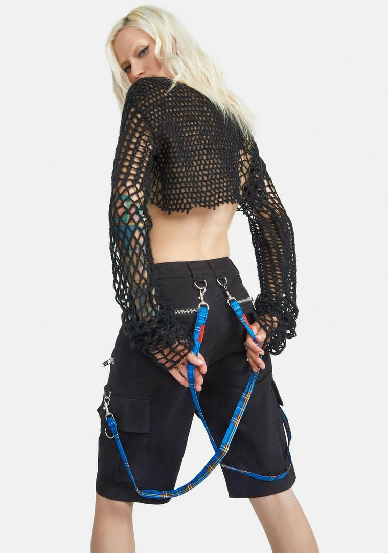 Tripp NYC Belts & Harnesses Blue Plaid Bondage Pant Straps 4 Tripp NYC Belts & Harnesses Blue Plaid Bondage Pant Straps