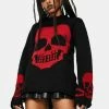 Tripp NYC Tops Red Knit Skull Sweater