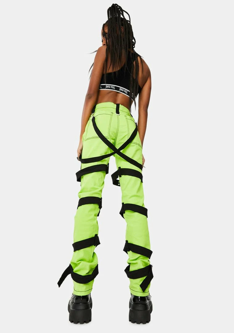 Tripp NYC Bottoms Lime Harness Pants 6 Tripp NYC Bottoms Lime Harness Pants