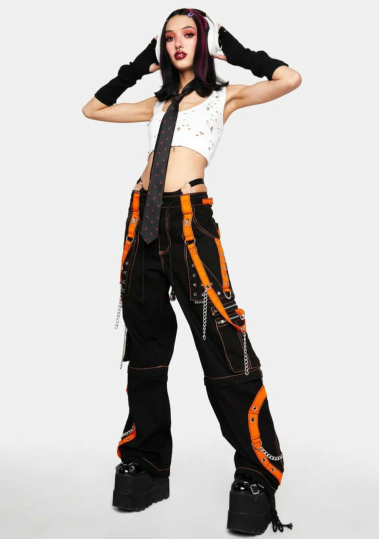 Tripp NYC Orange Step Chain Dark Street Pants Bottoms 4 Tripp NYC Orange Step Chain Dark Street Pants Bottoms