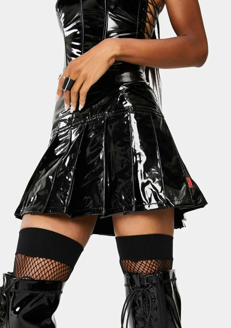 Tripp NYC Vinyl Pleated Mini Skirt 3 Tripp NYC Vinyl Pleated Mini Skirt