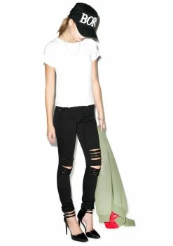 Tripp NYC Rough N' Rowdy Knee Slit Jeans Bottoms