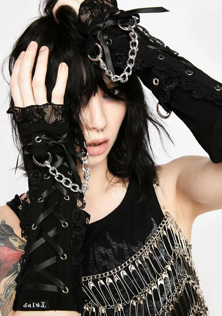 Tripp NYC Black Lace Arm Warmers 6 Tripp NYC Black Lace Arm Warmers