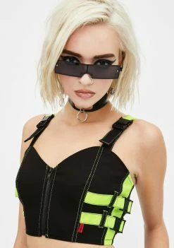 Tripp NYC Lime Buckle Crop Top Tops