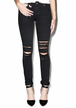 Tripp NYC Rough N' Rowdy Knee Slit Jeans Bottoms