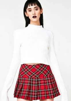 Tripp NYC Pleated Bloody Plaid Skirt