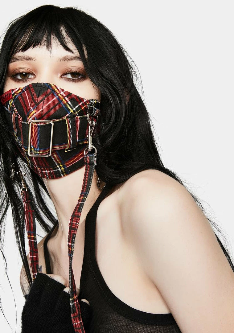 Tripp NYC Plaid Super Straps Face Mask Face Masks 3 Tripp NYC Plaid Super Straps Face Mask Face Masks