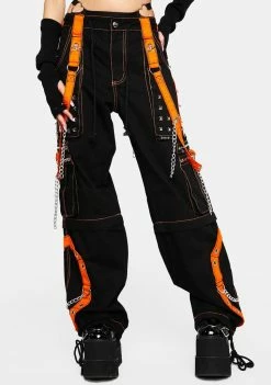 Tripp NYC Orange Step Chain Dark Street Pants Bottoms