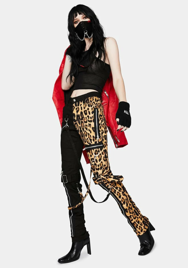 Tripp NYC Nat Leopard Split Leg Bondage Pants 5 Tripp NYC Nat Leopard Split Leg Bondage Pants