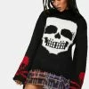 Tripp NYC Black Knit Skull Sweater