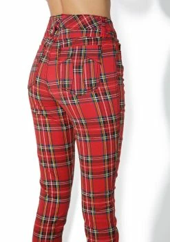Tripp NYC High Waisted Plaid Pants