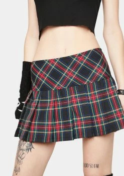 Tripp NYC Bottoms Pleated Plaid Mini Skirt