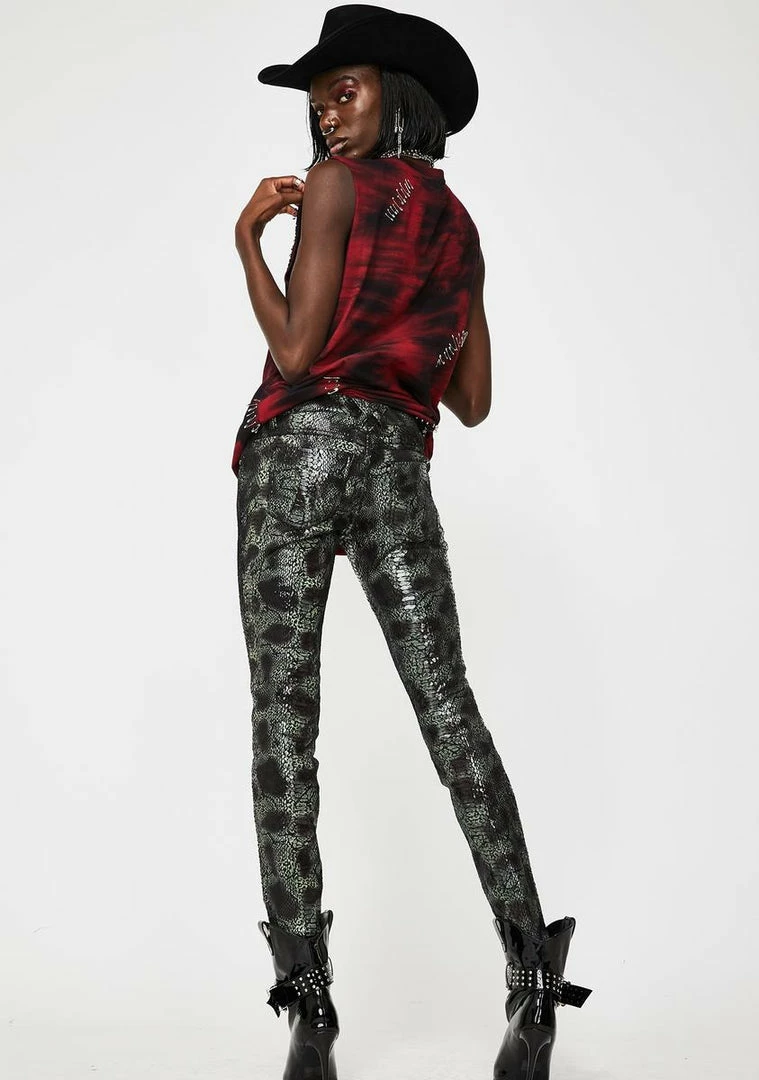 Tripp NYC Green Snake Pants Bottoms 6 Tripp NYC Green Snake Pants Bottoms